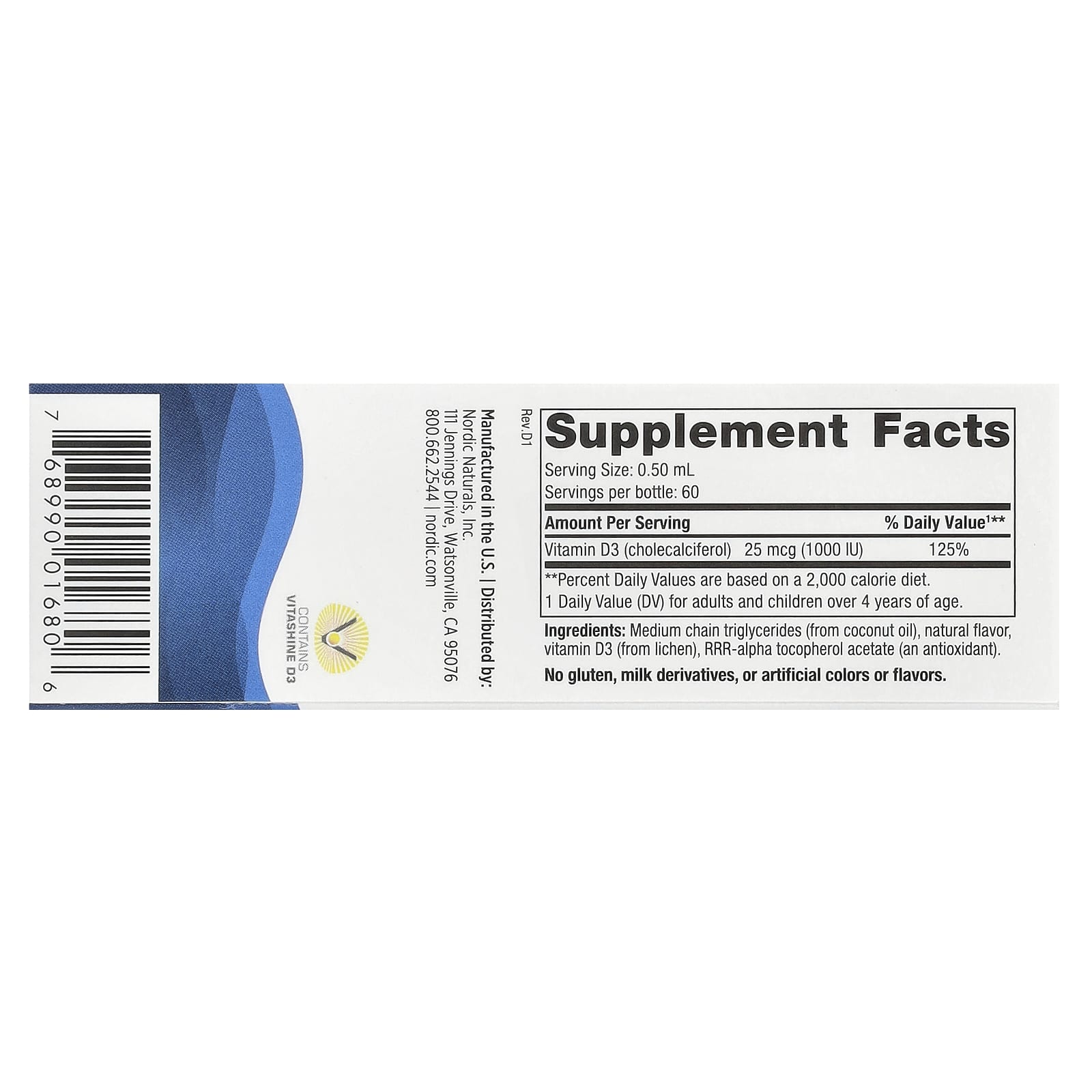 Nordic Naturals, Plant-Based Vitamin D3 Liquid, Great Apple, 25 mcg (1,000 IU), 1 fl oz (30 ml) - Image 2