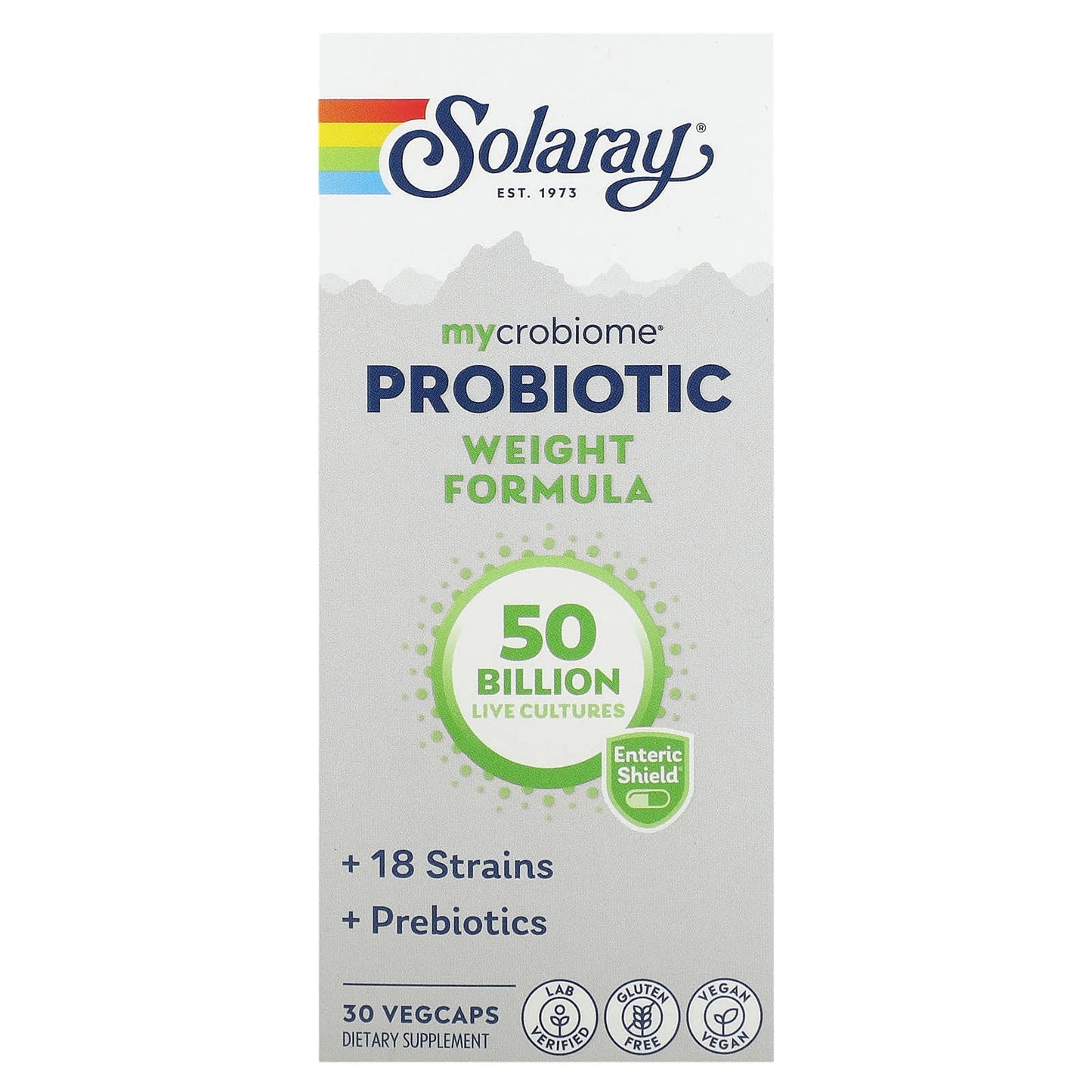 Solaray, Mycrobiome Probiotic Weight Formula, 50 Billion, 30 VegCaps - Image 1