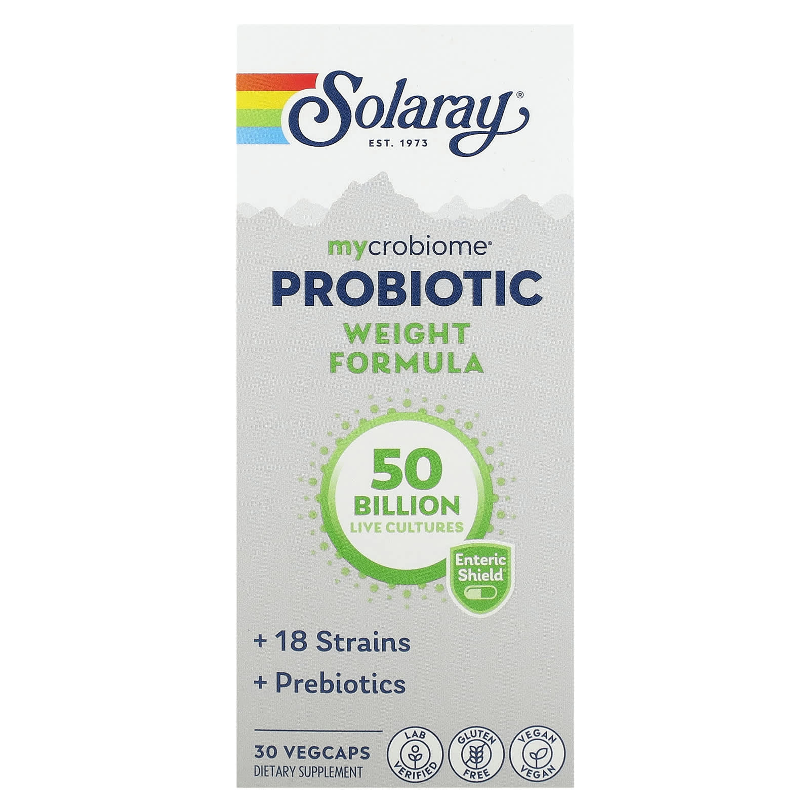 Solaray, Mycrobiome Probiotic Weight Formula, 50 Billion, 30 VegCaps - Image 1