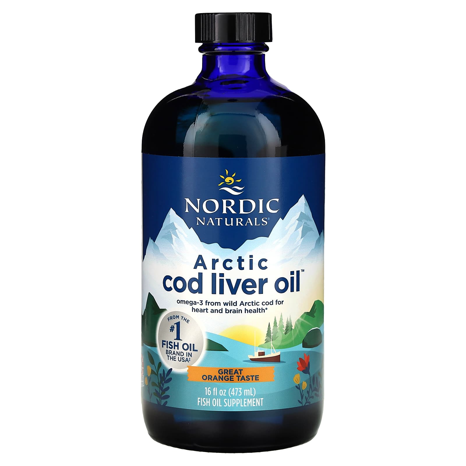 Nordic Naturals, Arctic Cod Liver Oil, Orange, 1,060 mg, 16 fl oz (473 ml) - Image 1