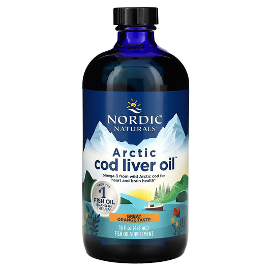 Nordic Naturals, Arctic Cod Liver Oil, Orange, 1,060 mg, 16 fl oz (473 ml) - Image 1