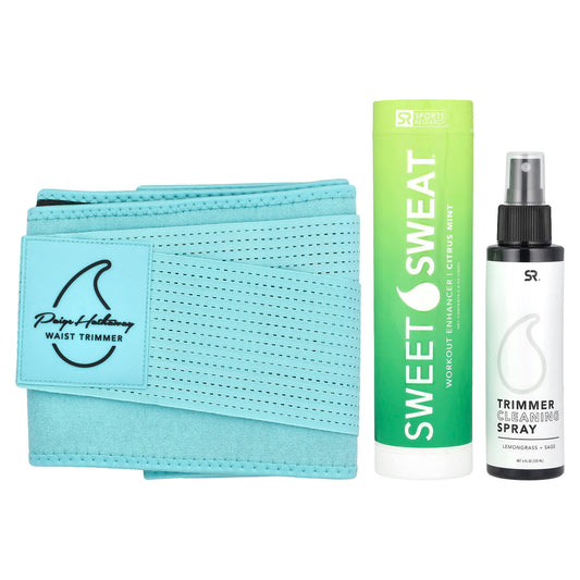 Sports Research, Sweet Sweat®, Paige Hathaway Waist Trimmer Kit, XS/S, Blue, 3 Piece Kit - Image 1