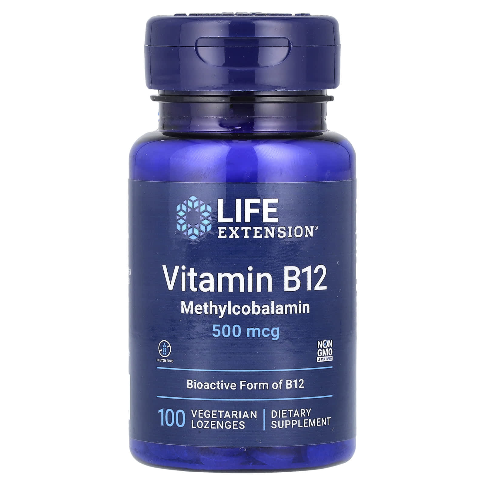 Life Extension, Vitamin B12, Methylcobalamin, 500 mcg, 100 Vegetarian Lozenges - Image 1