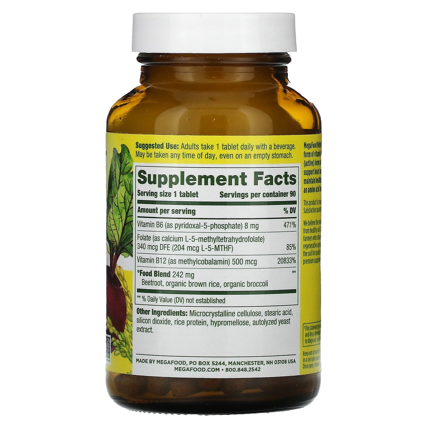 MegaFood, Methyl B12, 90 Tablets - Image 2