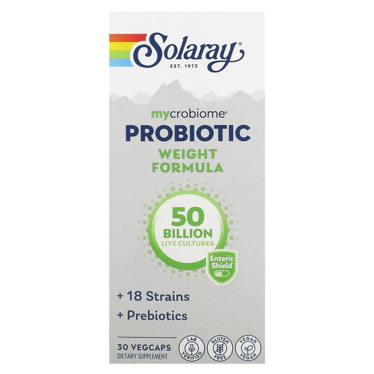 Solaray, Mycrobiome Probiotic Weight Formula, 50 Billion, 30 VegCaps - Image 1
