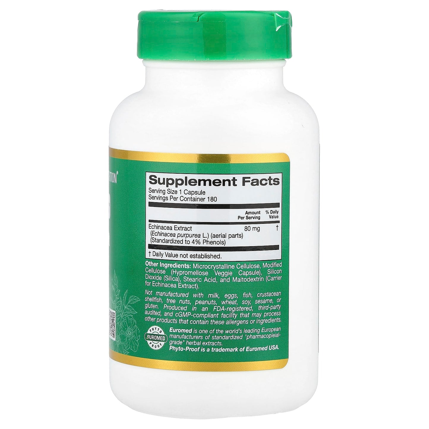 California Gold Echinacea Supplement for Immune Support, 180 Capsules - Image 2