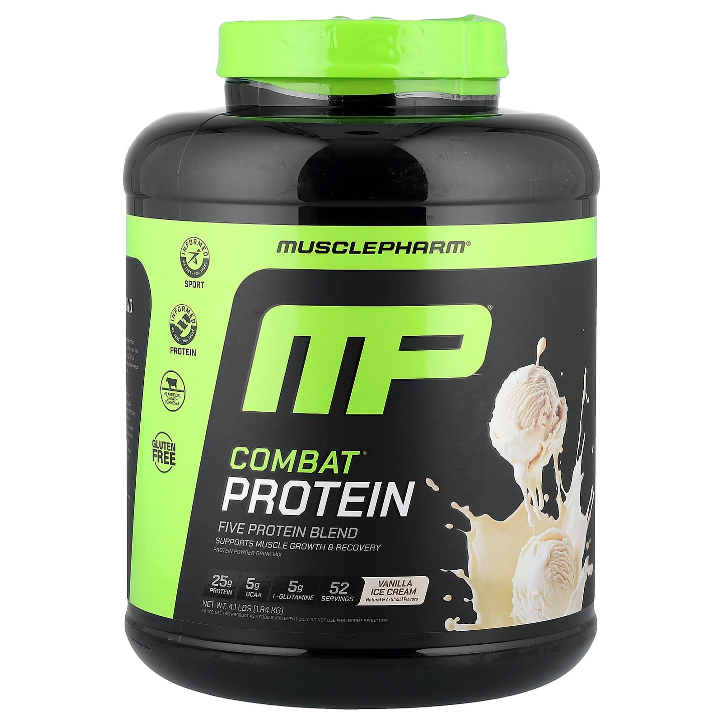 MusclePharm, Combat Protein Powder®, Vanilla, 4.1 lb (1.84 kg) - Image 1
