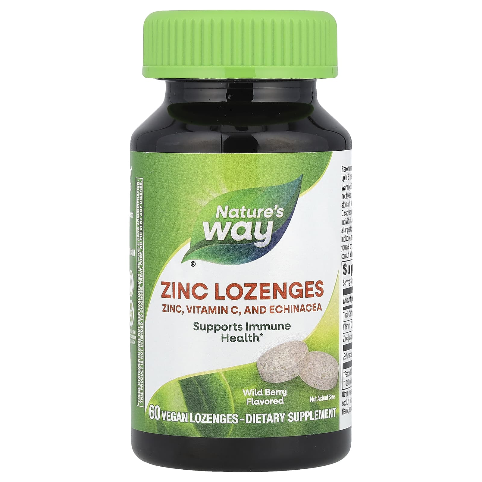 Nature's Way, Zinc Lozenges, Wild Berry , 60 Vegan Lozenges - Image 1