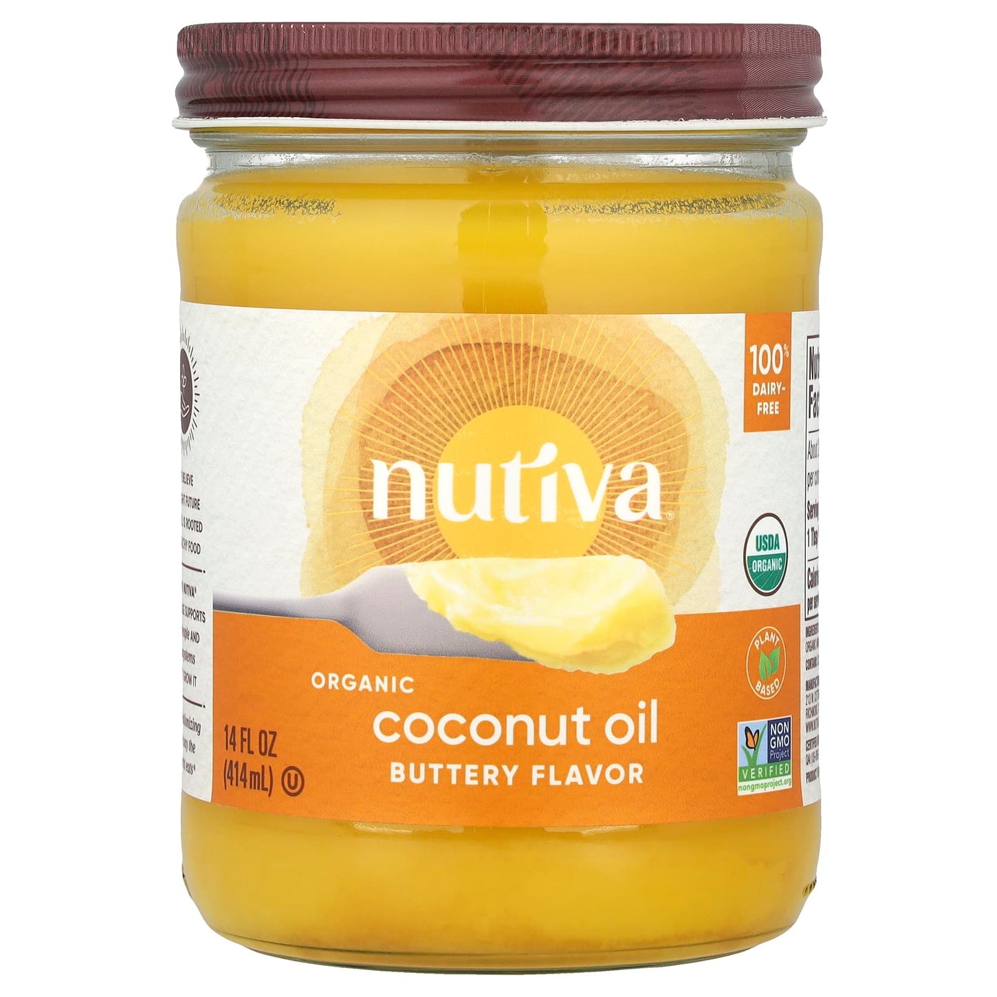 Nutiva, Organic Coconut Oil, Buttery, 14 fl oz (414 ml) - Image 1