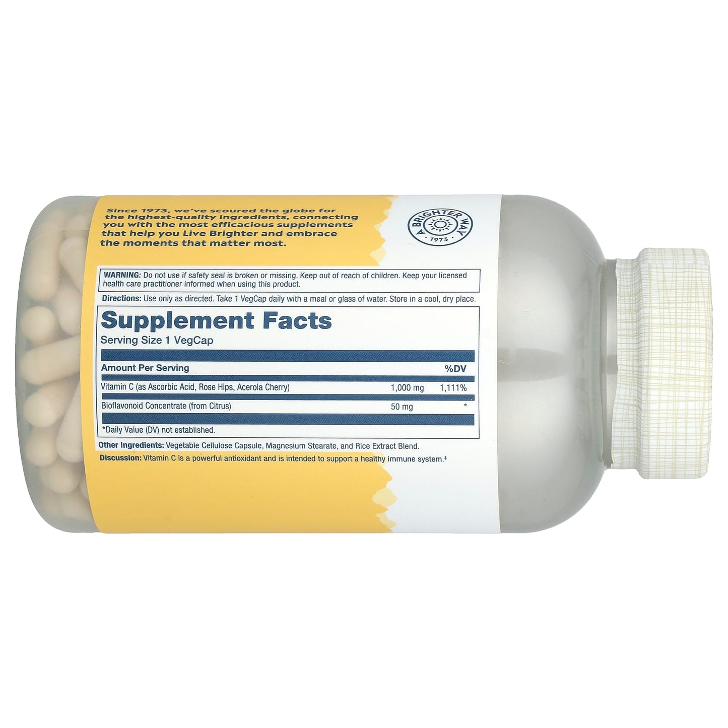 Solaray, Vitamin C with Bioflavonoid Concentrate, 1,000 mg, 250 VegCaps - Image 2