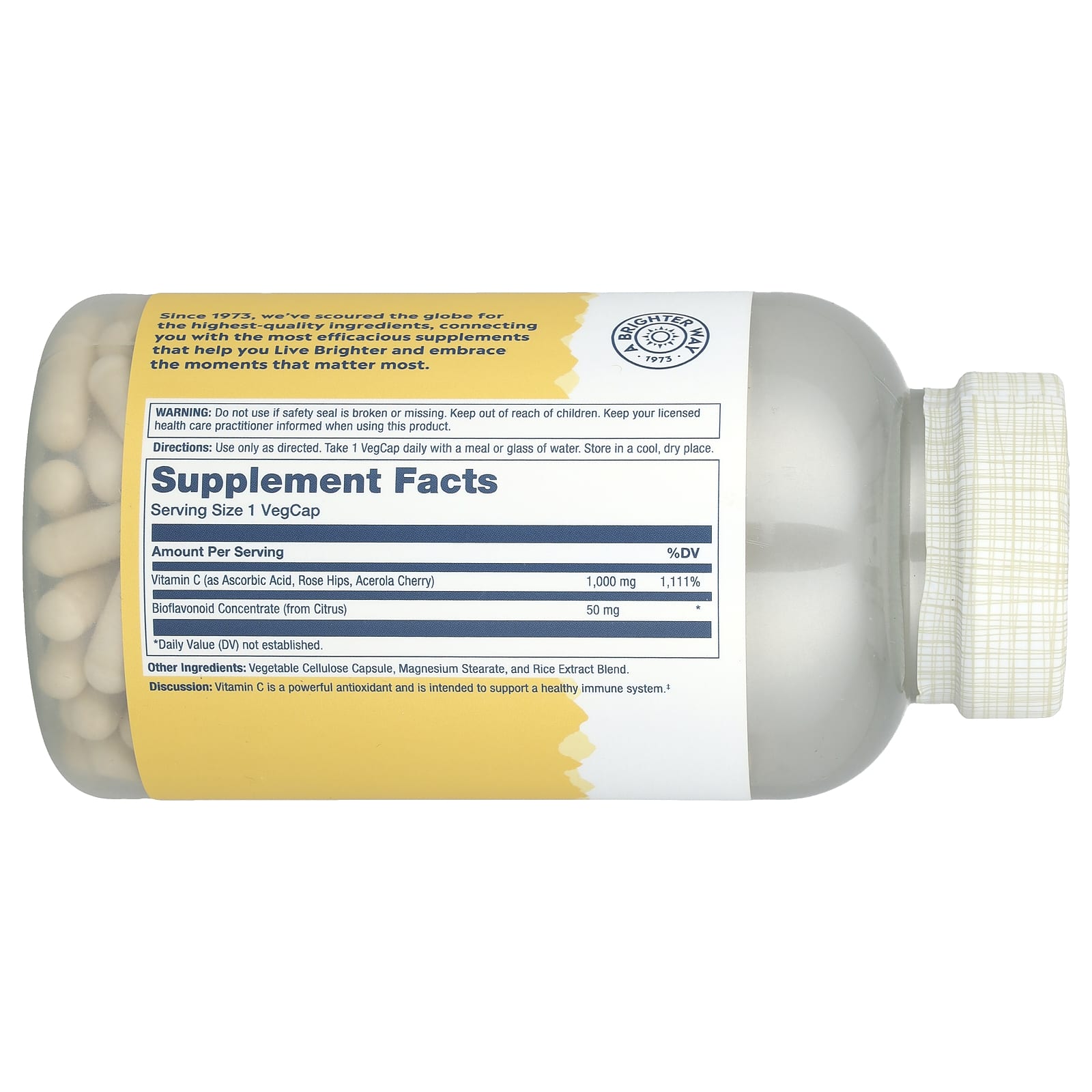 Solaray, Vitamin C with Bioflavonoid Concentrate, 1,000 mg, 250 VegCaps - Image 2