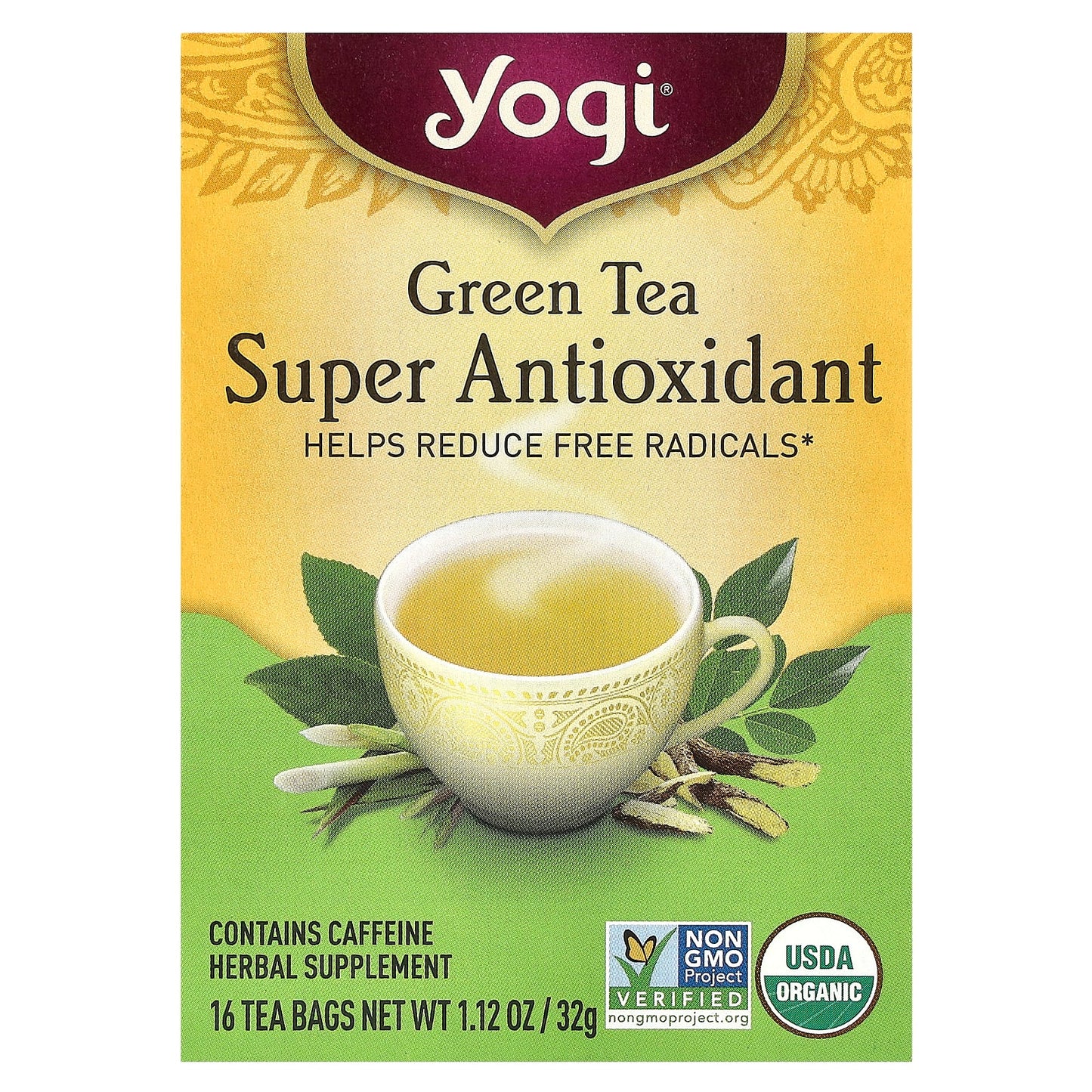 Yogi Tea, Green Tea Super Antioxidant, 16 Tea Bags, 1.12 oz (32 g) - Image 1
