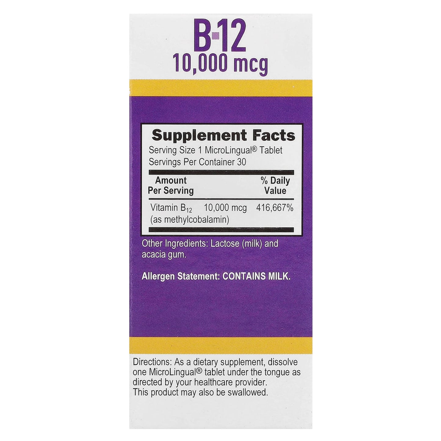 Superior Source, Methylcobalamin B-12, 10,000 mcg, 30 MicroLingual® Instant Dissolve Tablets - Image 2