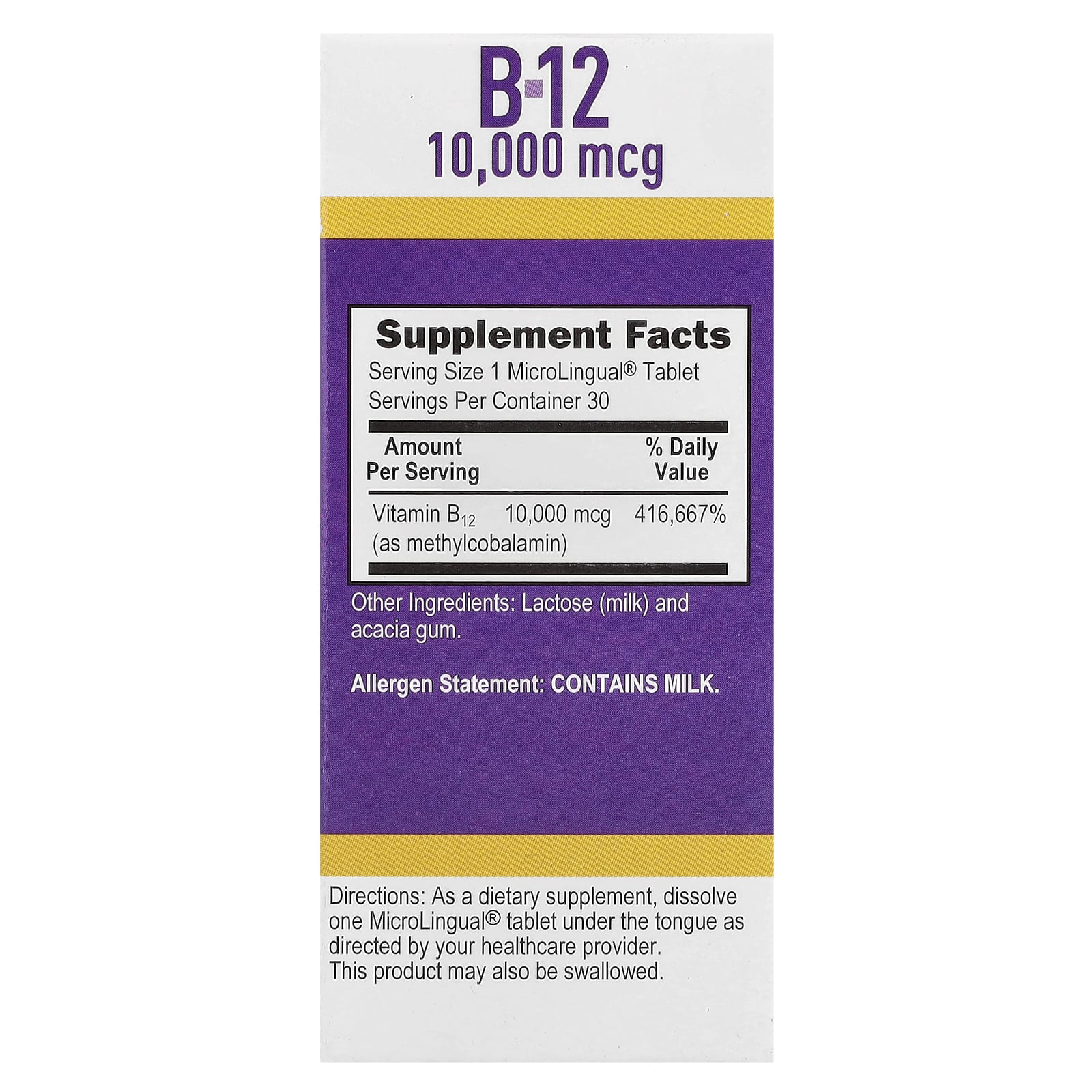 Superior Source, Methylcobalamin B-12, 10,000 mcg, 30 MicroLingual® Instant Dissolve Tablets - Image 2