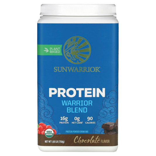 Sunwarrior, Warrior Blend, Protein, Chocolate, 1.65 lb (750 g) - Image 1