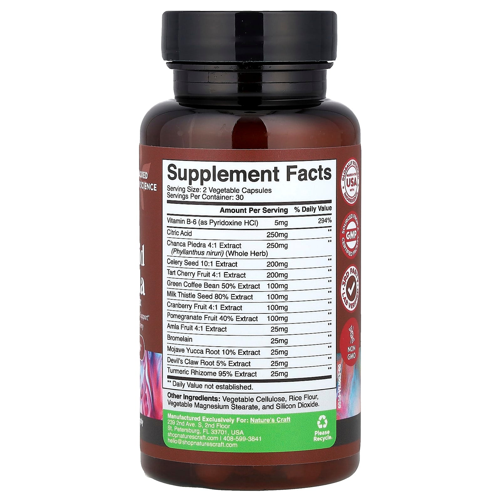Nature's Craft, Uric Acid Formula, 60 Capsules - Image 2