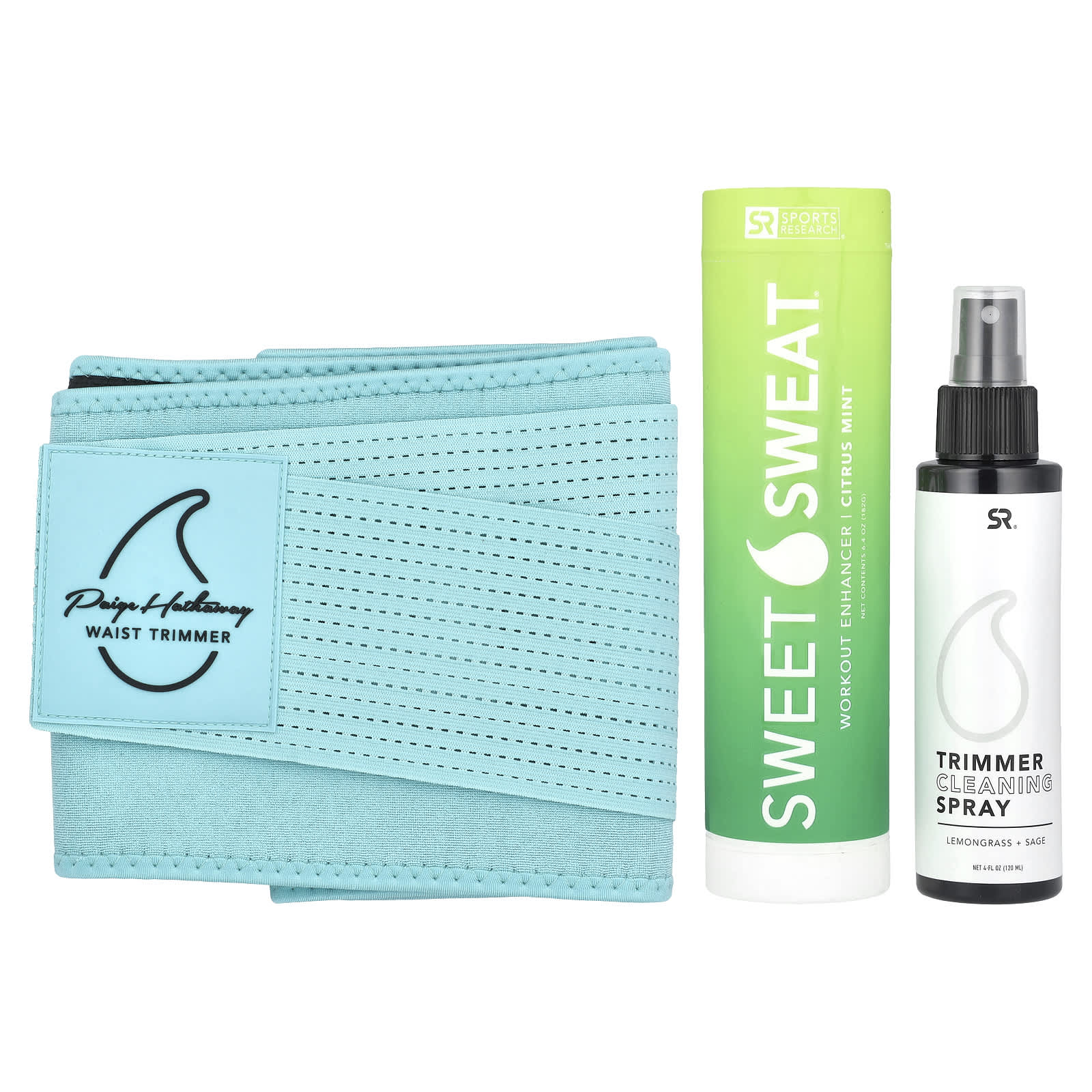 Sports Research, Sweet Sweat®, Paige Hathaway Waist Trimmer Kit, XS/S, Blue, 3 Piece Kit - Image 1
