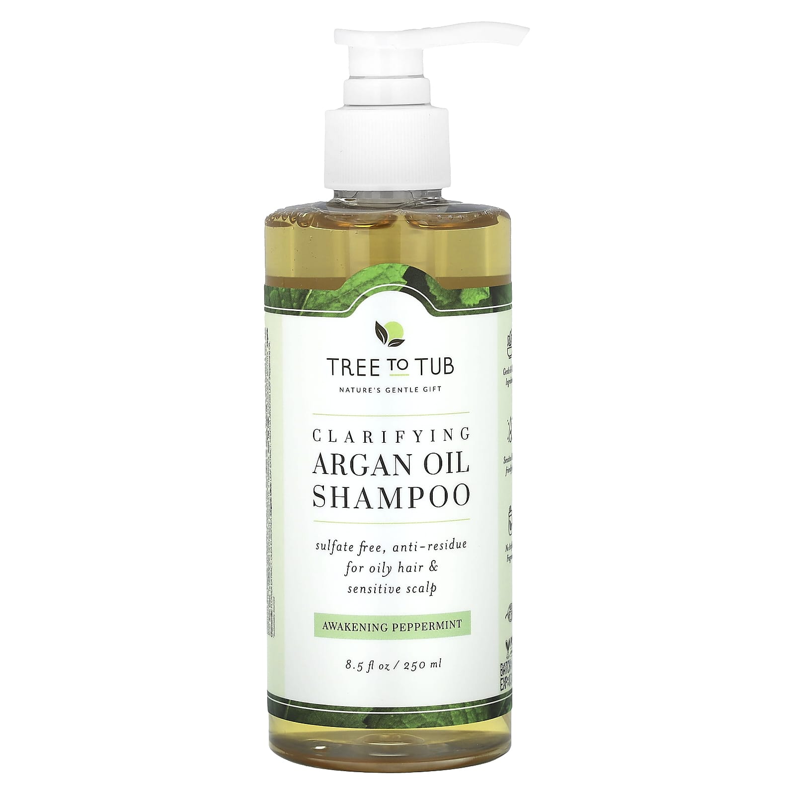 Tree To Tub, Clarifying Argan Oil Shampoo, Awakening Peppermint , 8.5 fl oz (250 ml) - Image 1