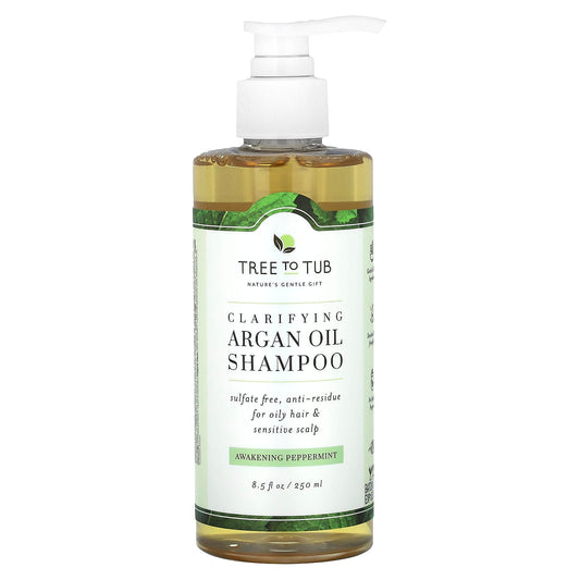 Tree To Tub, Clarifying Argan Oil Shampoo, Awakening Peppermint , 8.5 fl oz (250 ml) - Image 1