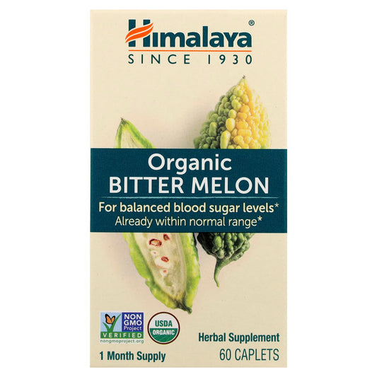 Himalaya Organic Bitter Melon Supplement for Balanced Blood Sugar - 60 Caplets - Image 1
