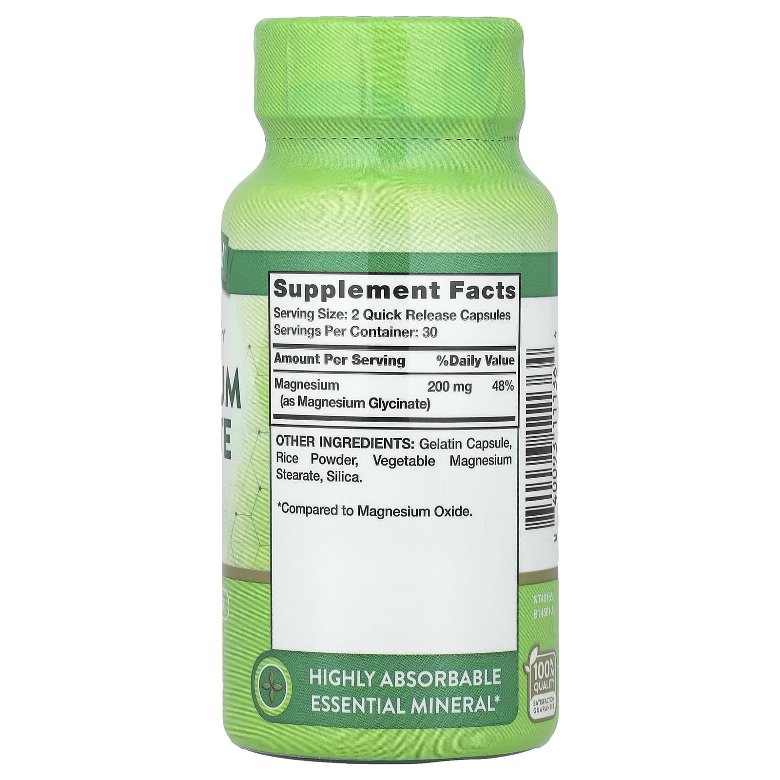 Nature's Truth, Magnesium Glycinate, Chelated, 60 Quick Release Capsules (100 mg per Capsule) - Image 2