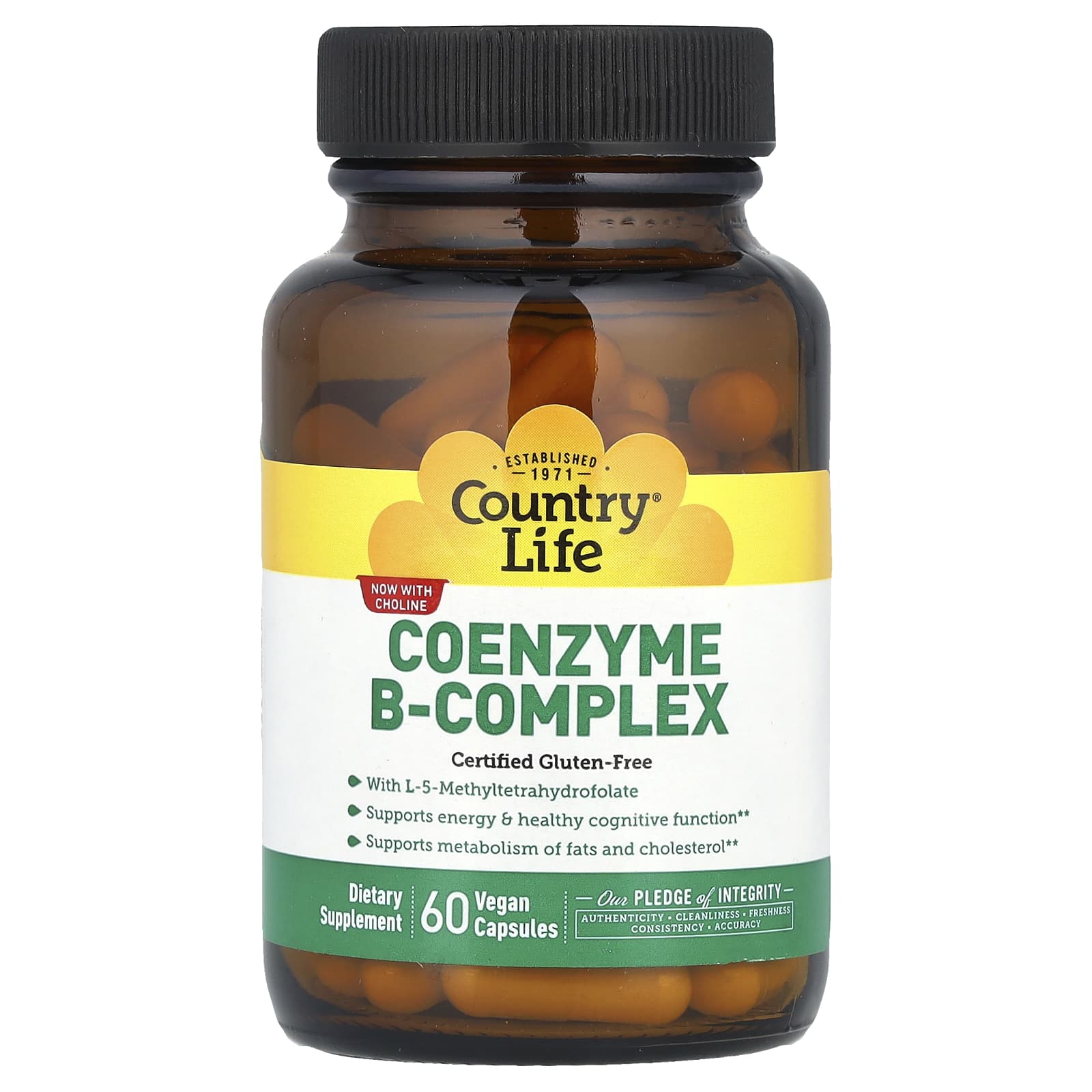 Country Life Coenzyme B-Complex 60 Vegan Capsules Supplement - Image 1