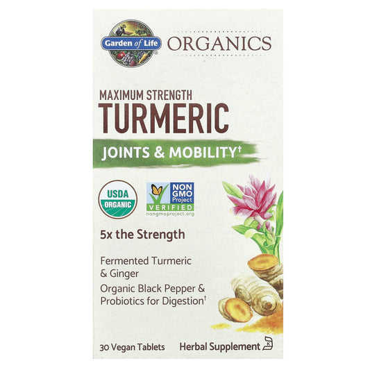 Garden of Life Turmeric Maximum Strength 30 Vegan Tablets - Image 1
