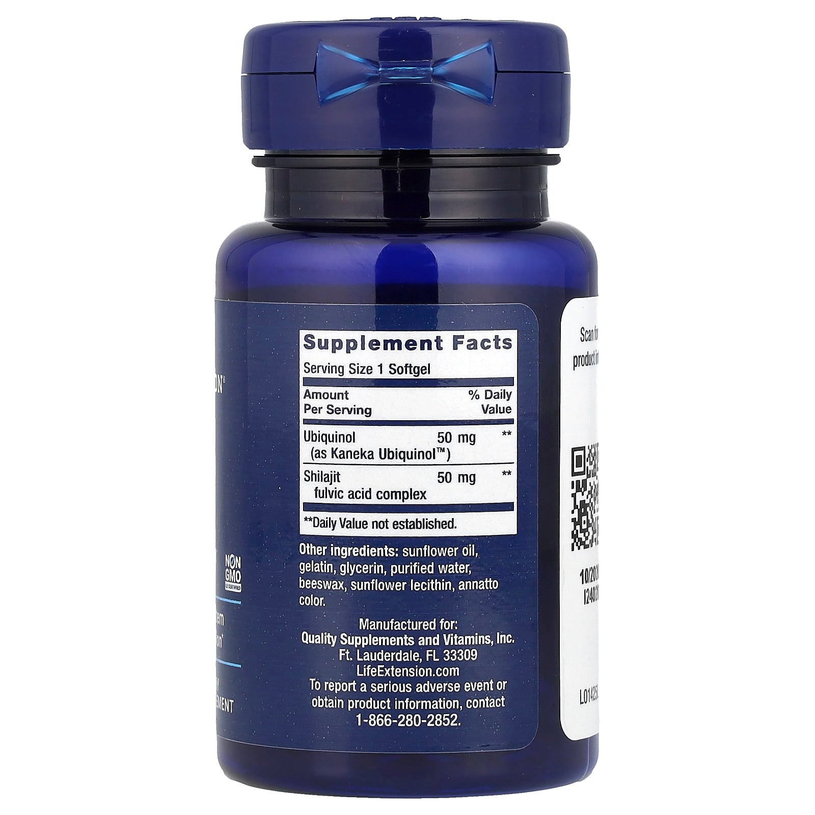 Life Extension, Super Ubiquinol CoQ10 with Enhanced Mitochondrial Support, 50 mg, 100 Softgels - Image 2