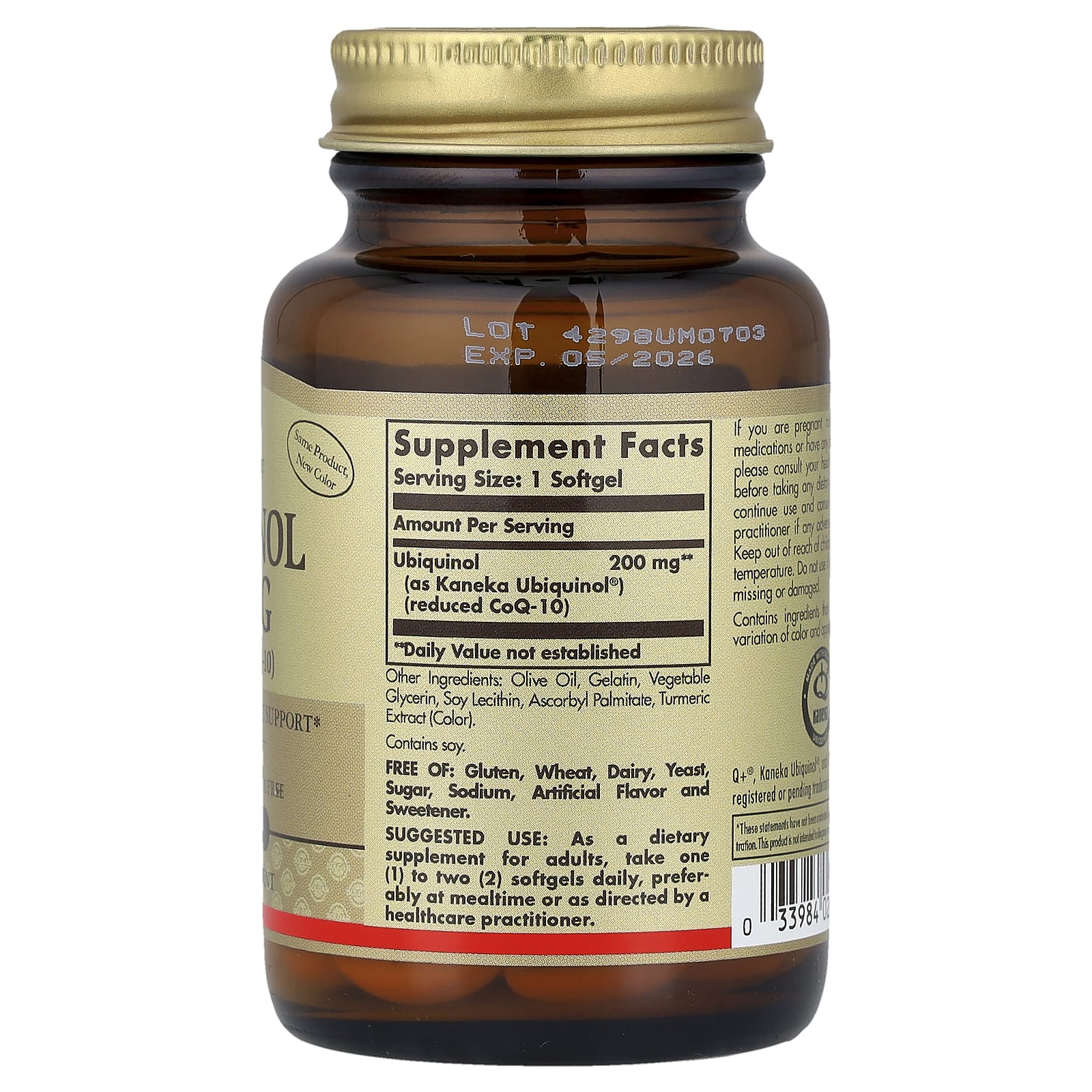 Solgar, Ubiquinol (Reduced CoQ10), 200 mg, 30 Softgels - Image 2