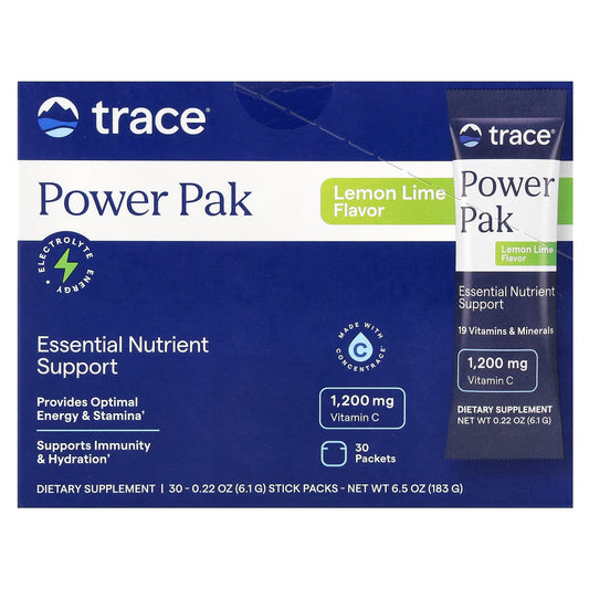 Trace, Power Pak, Lemon Lime, 30 Stick Packets, 0.22 oz (6.1 g) Each - Image 1