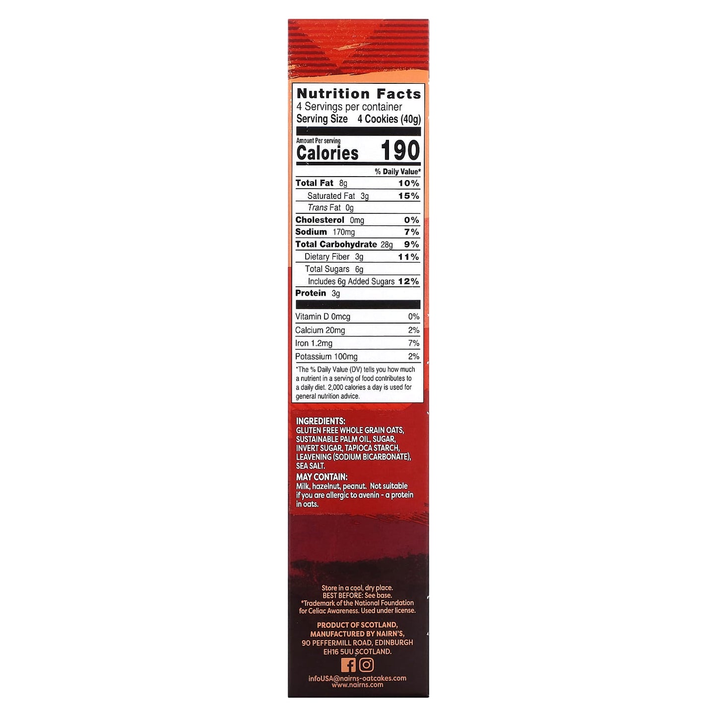Nairn's, Oat Grahams, Gluten Free, Original, 5.64 oz (160 g) - Image 2