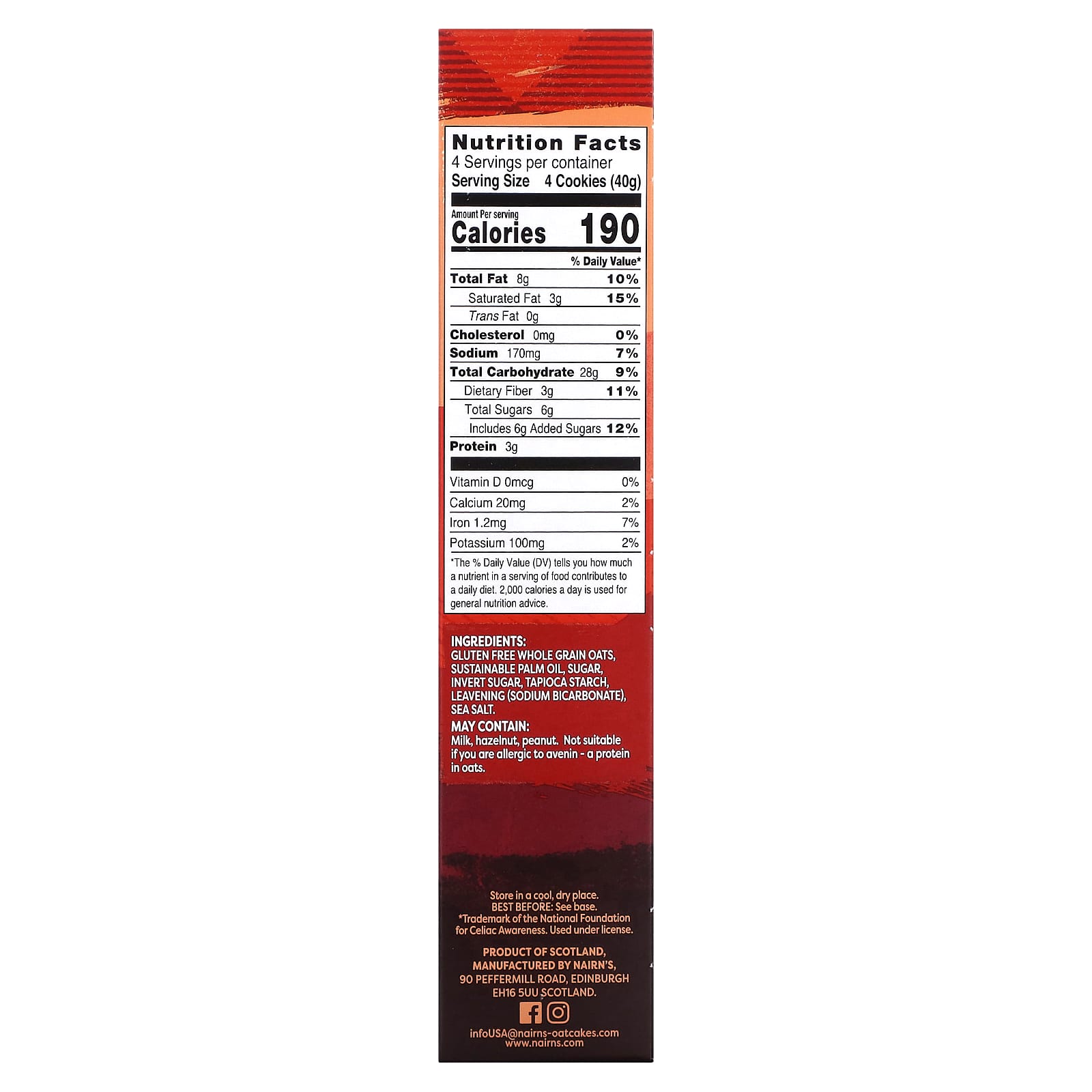 Nairn's, Oat Grahams, Gluten Free, Original, 5.64 oz (160 g) - Image 2