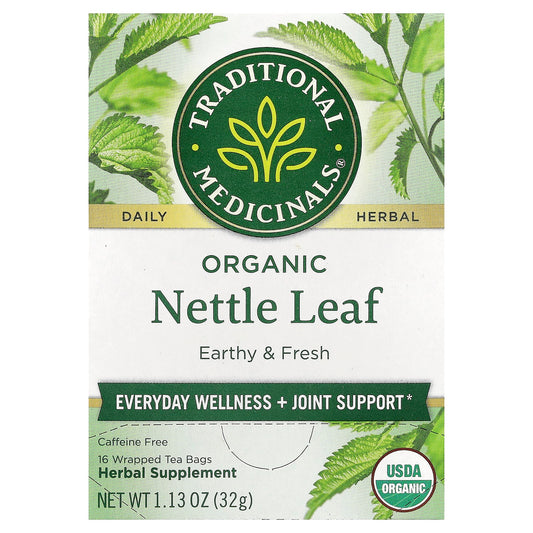 Traditional Medicinals, Organic Nettle Leaf, Caffeine Free, 16 Wrapped Tea Bags, 1.13 oz (32 g) - Image 1
