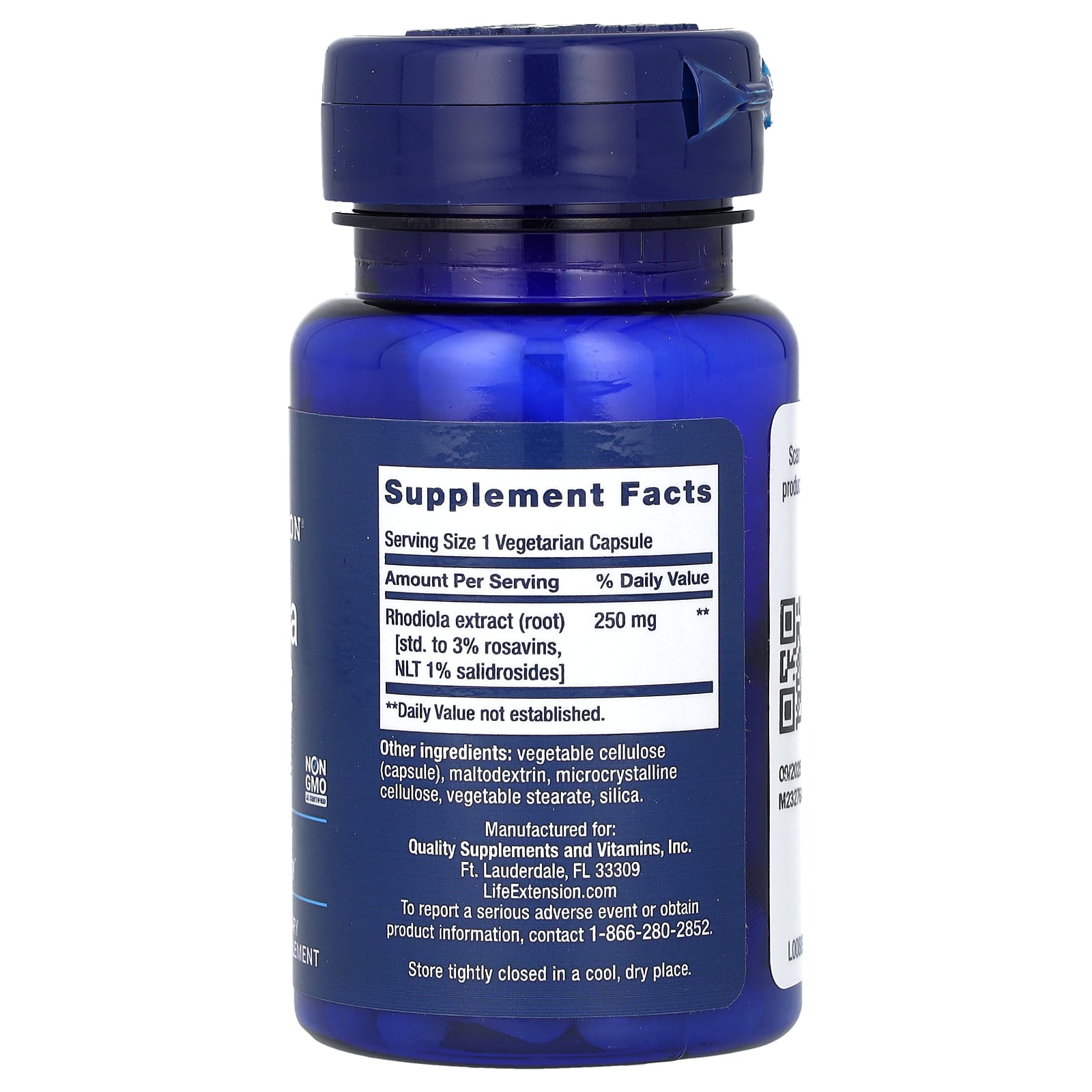 Life Extension, Rhodiola Extract, 250 mg, 60 Vegetarian Capsules - Image 2