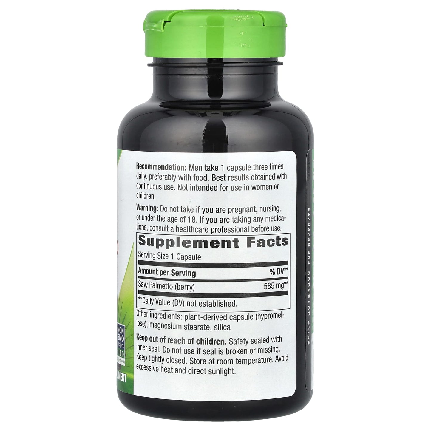 Nature's Way, Saw Palmetto Berries, 585 mg, 180 Vegan Capsules - Image 2