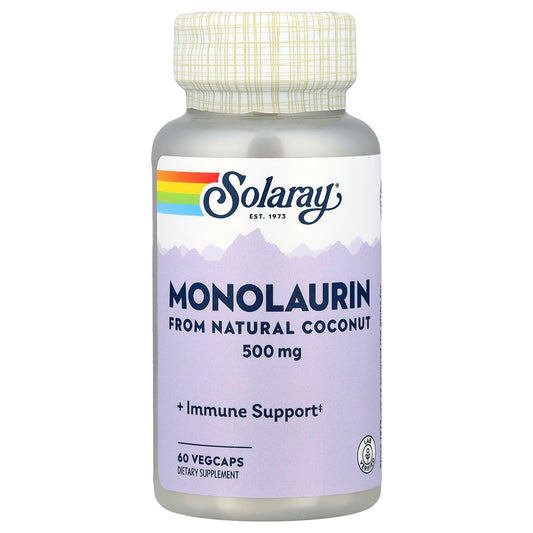 Solaray, Monolaurin, 500 mg, 60 VegCaps - Image 1