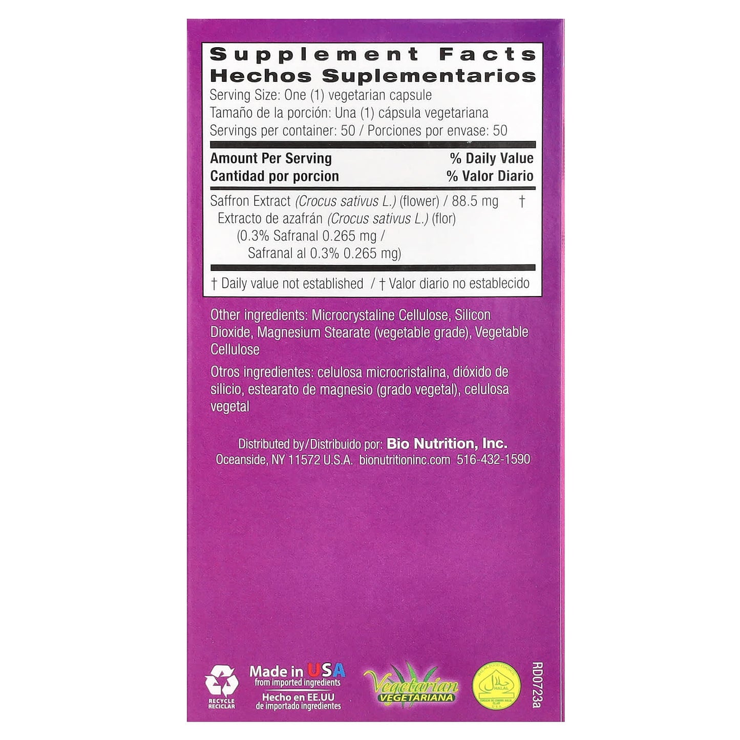 Saffron Extract Capsules for Energy, Mood & Stress Relief - 50 Veggie Capsules - Image 2