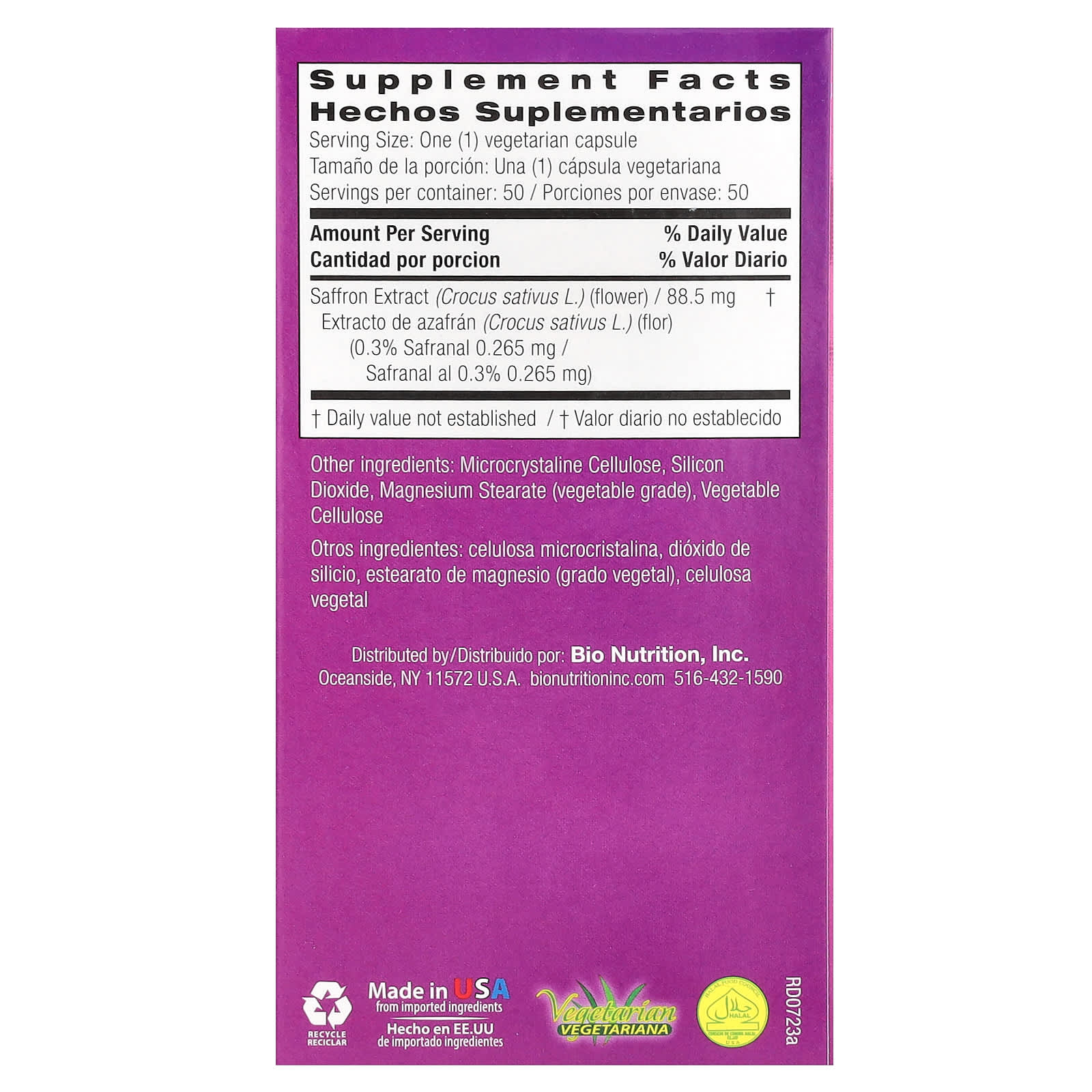 Saffron Extract Capsules for Energy, Mood & Stress Relief - 50 Veggie Capsules - Image 2