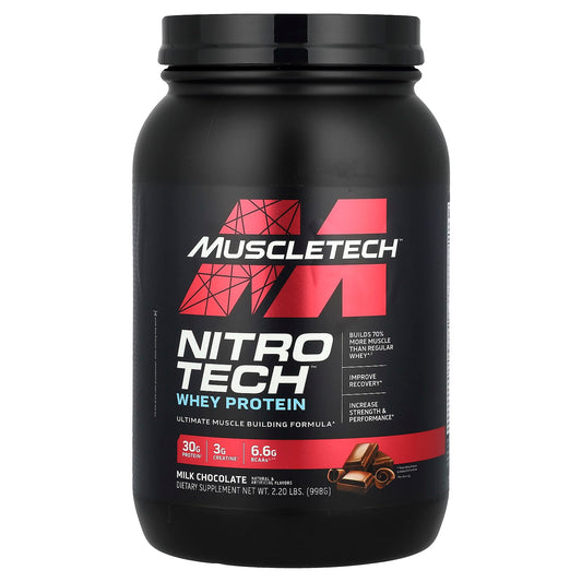 MuscleTech, Nitro-Tech™ Whey Protein, Milk Chocolate, 2.2 lbs (998 g) - Image 1