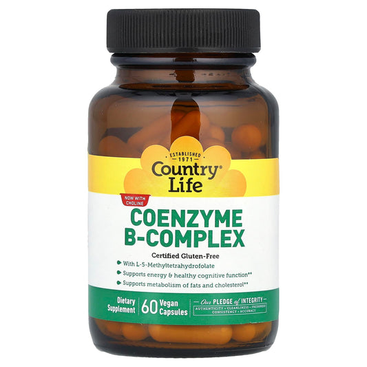 Country Life Coenzyme B-Complex 60 Vegan Capsules Supplement - Image 1