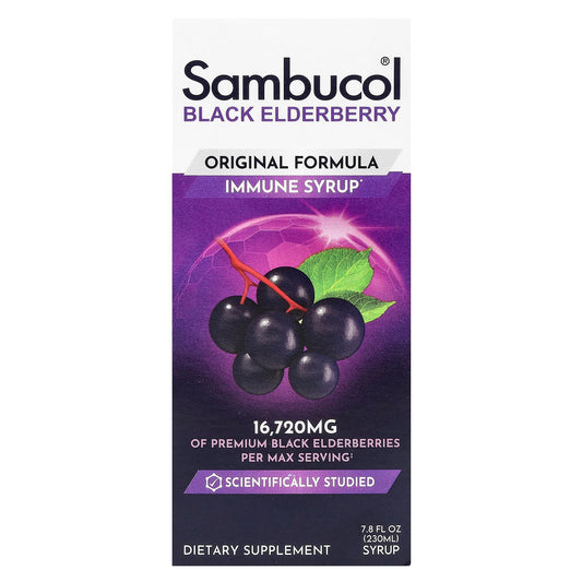 Sambucol, Black Elderberry Immune Syrup, Original Formula, 16,720 mg, 7.8 fl oz (230 ml) - Image 1