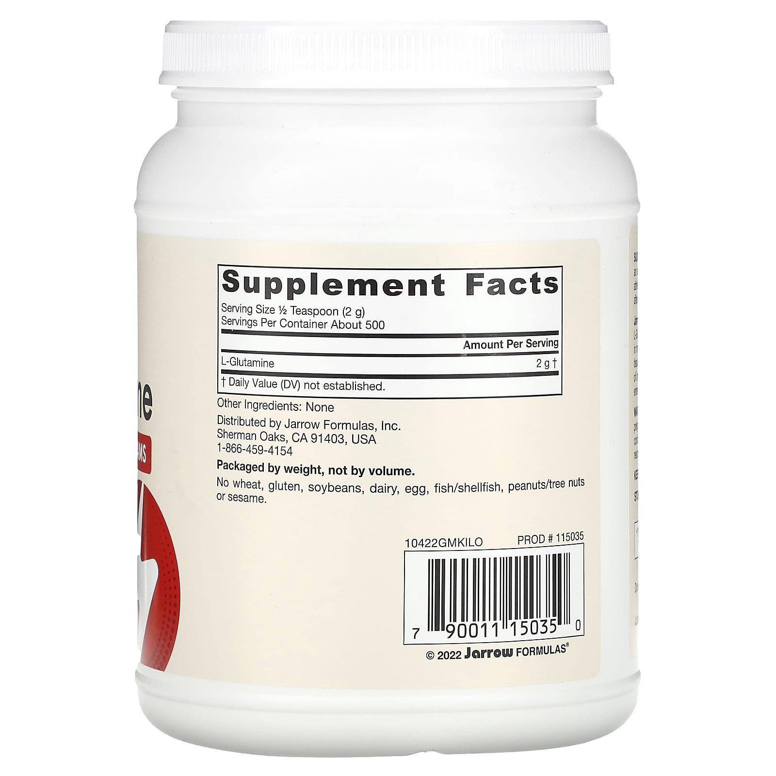 Jarrow Formulas L-Glutamine Supplement for Muscle Recovery and Gut Health - Image 2