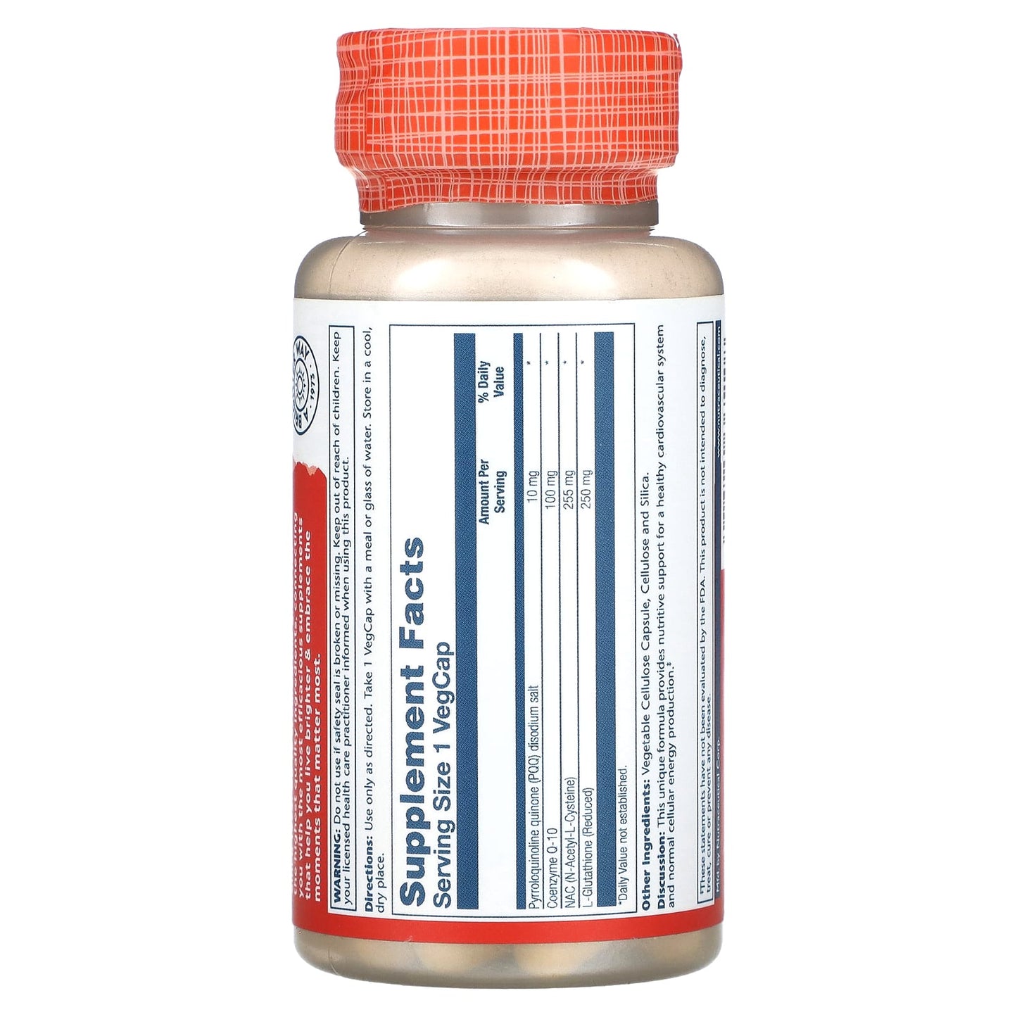 Solaray, PQQ CoQ-10 with NAC & Glutathione, 30 VegCaps - Image 2