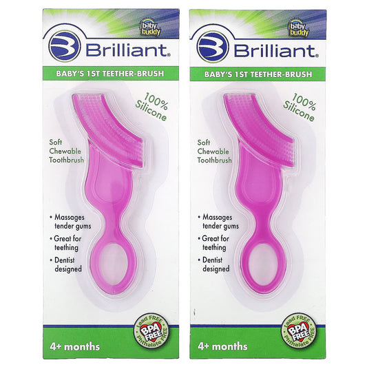 Baby's 1st Teether-Toothbrush | 4+ months | Soft & Chewable | Baby Buddy - Image 1