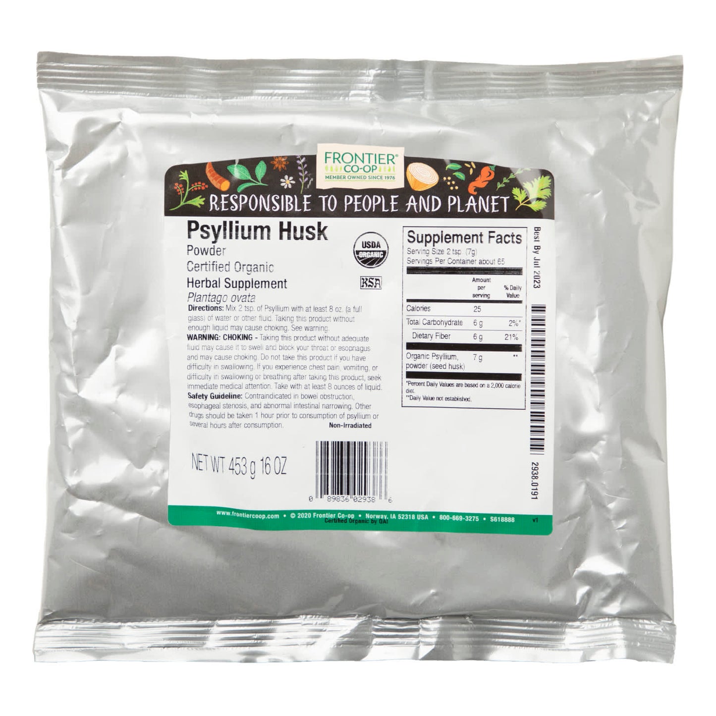 Organic Psyllium Husk Powder by Frontier Co-op, 16 oz (453 g) - Image 2