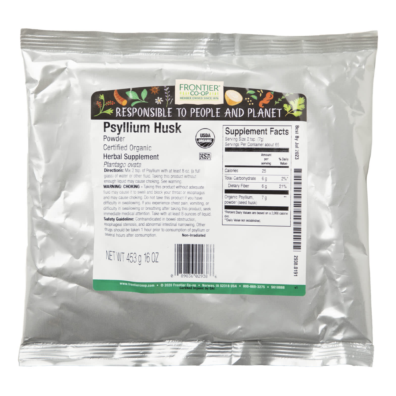 Organic Psyllium Husk Powder by Frontier Co-op, 16 oz (453 g) - Image 2