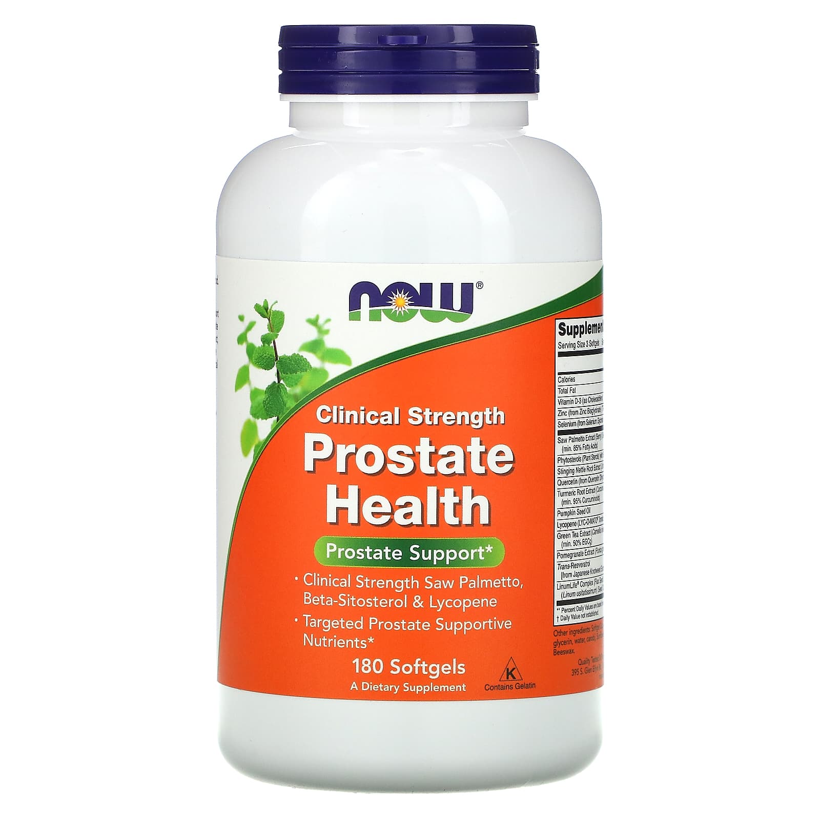 NOW Foods, Clinical Strength Prostate Health, 180 Softgels - Image 1