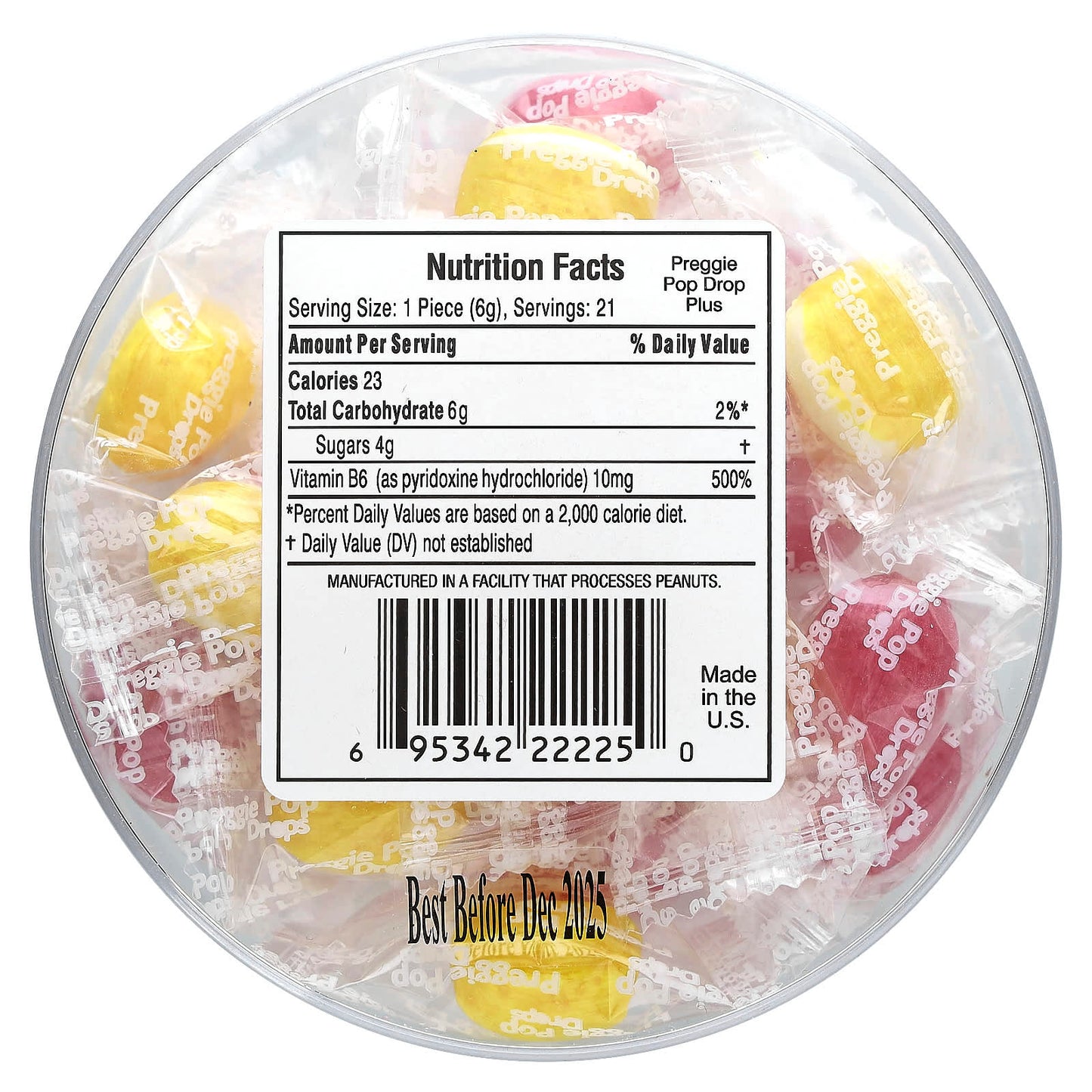 Preggie, Pop Drops Plus, Sour Raspberry, Sour Lemon, 21 Pieces - Image 2