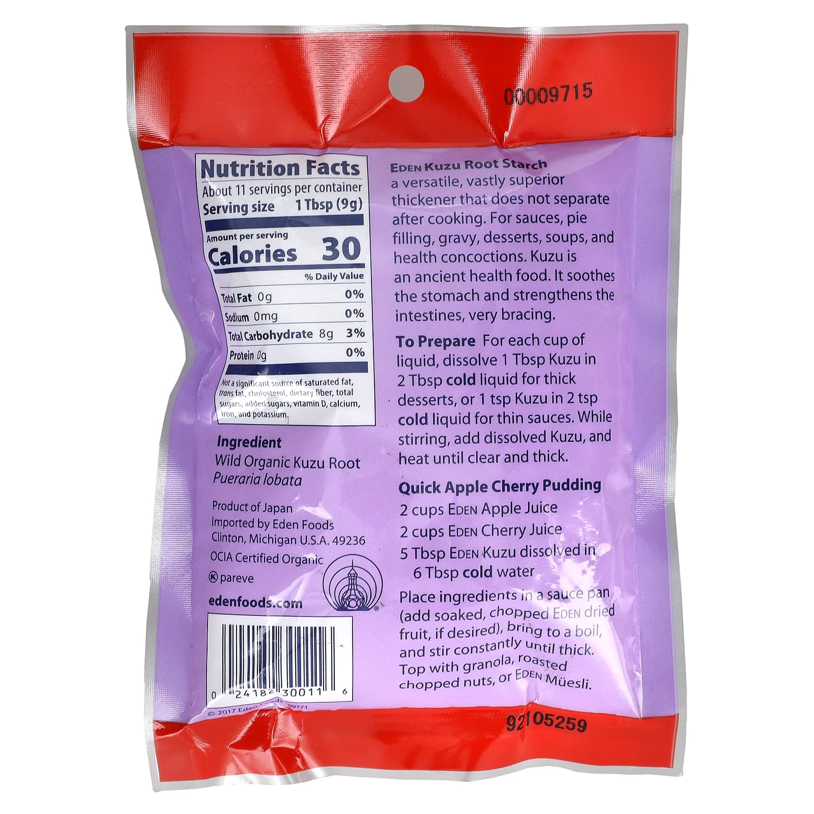 Organic Kuzu Root Starch for Thickening & Digestive Health | Eden Foods - Image 2