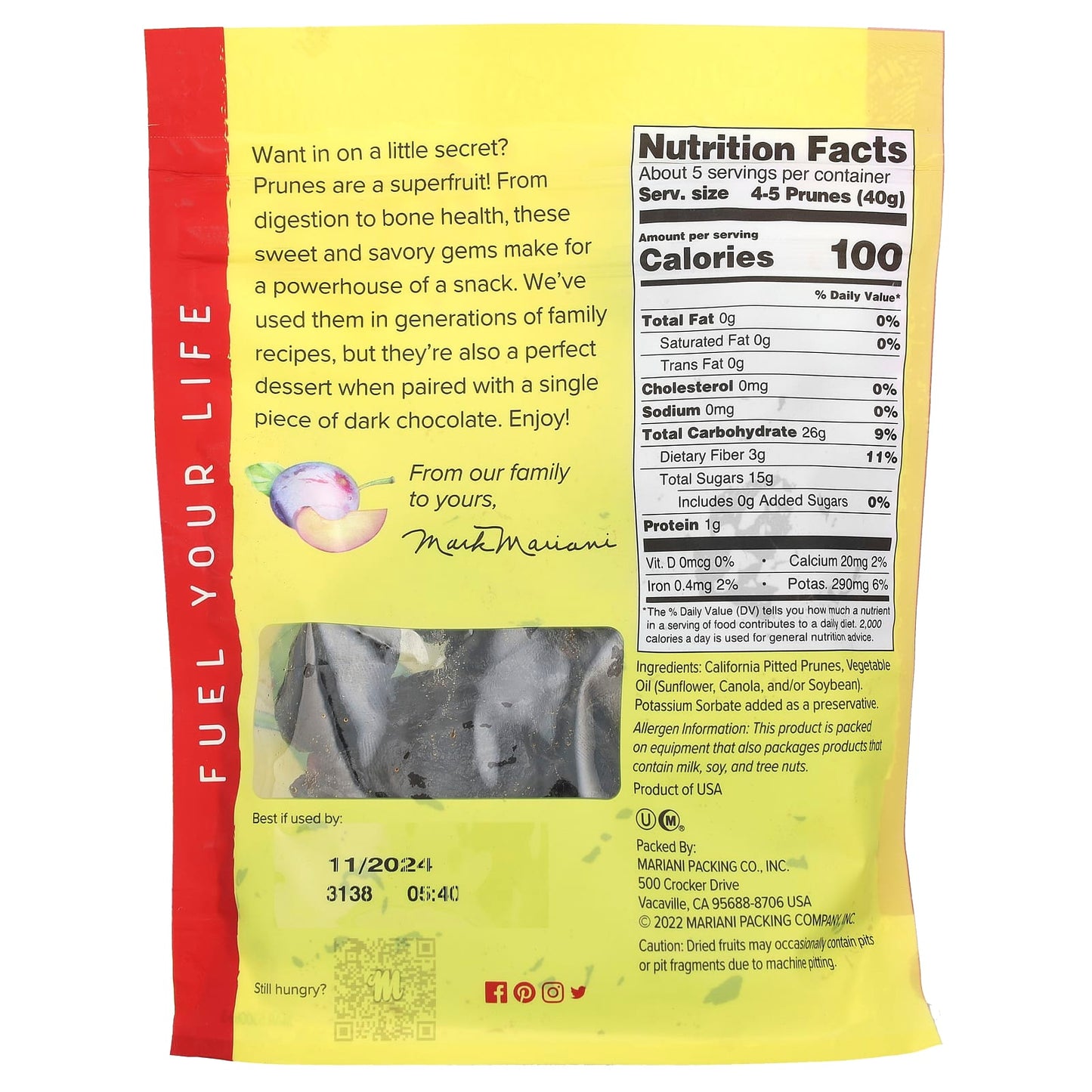 Mariani, California Pitted Prunes, 7 oz (198 g) - Image 2
